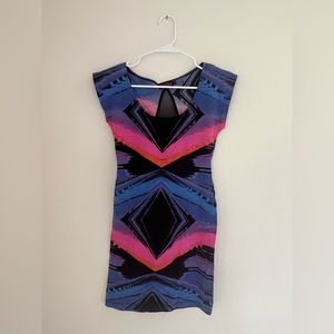 Motel Rocks Apparel | Short Sleeve Mesh Back Mini Dress | Color: Blue | Size: XS